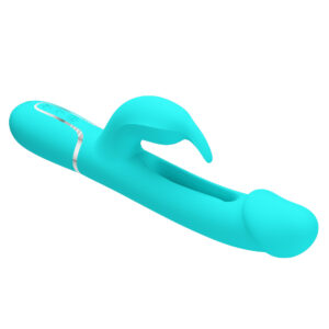 Pretty Love Kampas Green – Vibrator Rabbit Waterproof, 3 in 1, Functie Climax, Silicon, 23 cm, Ø 3.7 cm