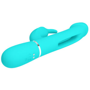 Pretty Love Kampas Green – Vibrator Rabbit Waterproof, 3 in 1, Functie Climax, Silicon, 23 cm, Ø 3.7 cm