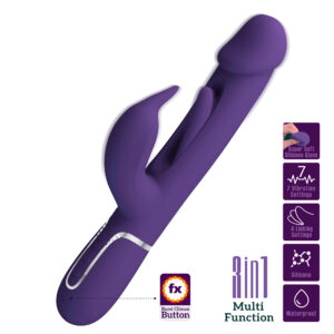 Pretty Love Kampas Blue – Vibrator Rabbit Waterproof, 3 in 1, Functie Climax, Silicon, 23 cm, Ø 3.7 cm