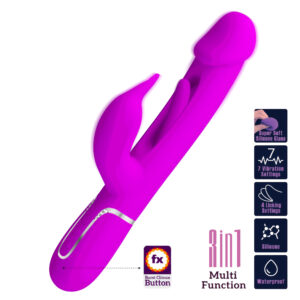 Pretty Love Kampas Purple – Vibrator Rabbit Waterproof, 3 in 1, Functie Climax, Silicon, 23 cm, Ø 3.7 cm