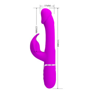 Pretty Love Kampas Purple – Vibrator Rabbit Waterproof, 3 in 1, Functie Climax, Silicon, 23 cm, Ø 3.7 cm