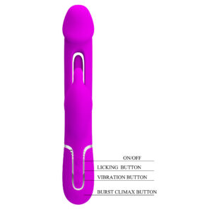 Pretty Love Kampas Purple – Vibrator Rabbit Waterproof, 3 in 1, Functie Climax, Silicon, 23 cm, Ø 3.7 cm