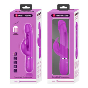 Pretty Love Kampas Purple – Vibrator Rabbit Waterproof, 3 in 1, Functie Climax, Silicon, 23 cm, Ø 3.7 cm