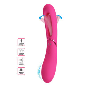 Romance Lexie Pink – Vibrator Punctul G Waterproof, Silicon, cu Miscari Flutter, Roz, 20 cm, Ø 3.1 cm