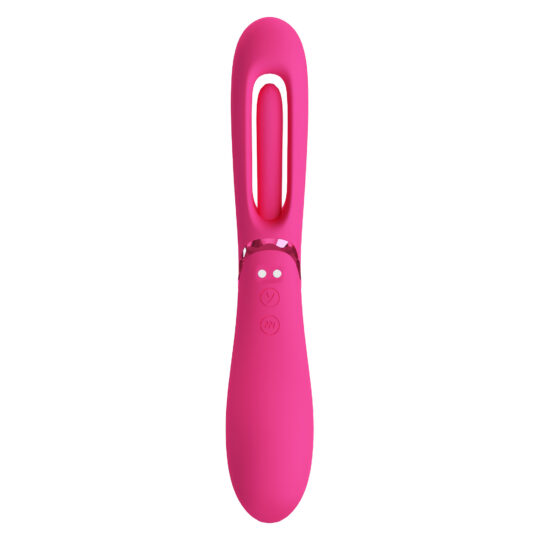 Romance Lexie Pink – Vibrator Punctul G Waterproof, Silicon, cu Miscari Flutter, Roz, 20 cm, Ø 3.1 cm
