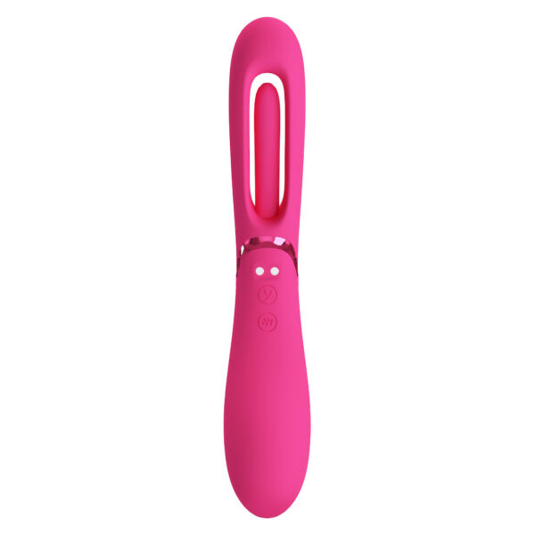 Romance Lexie Pink – Vibrator Punctul G Waterproof, Silicon, cu Miscari Flutter, Roz, 20 cm, Ø 3.1 cm