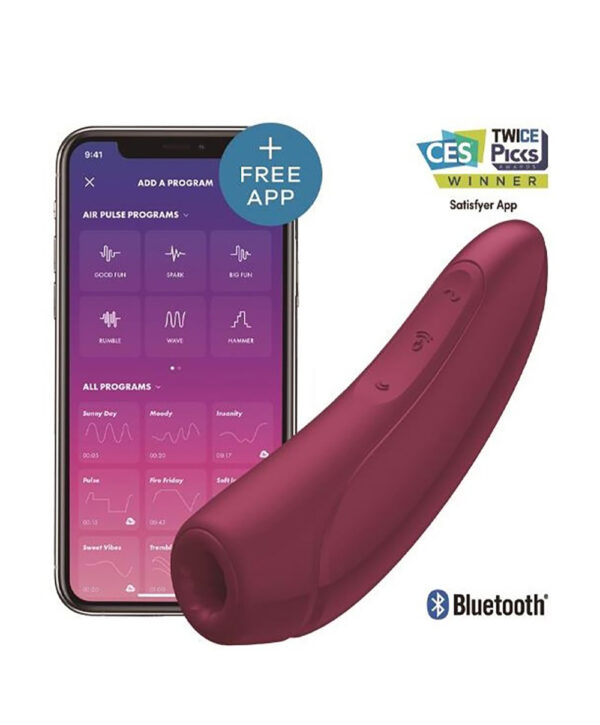 Satisfyer Curvy Sucker 1+ Connect App – Vibrator stimulator clitoridian cu suctiune si aplicatie, waterproof