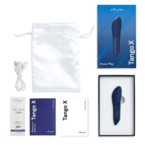 We-Vibe Tango X – Vibrator Bullet, Stimulator Clitoris, 16 moduri de vibratie, Albastru